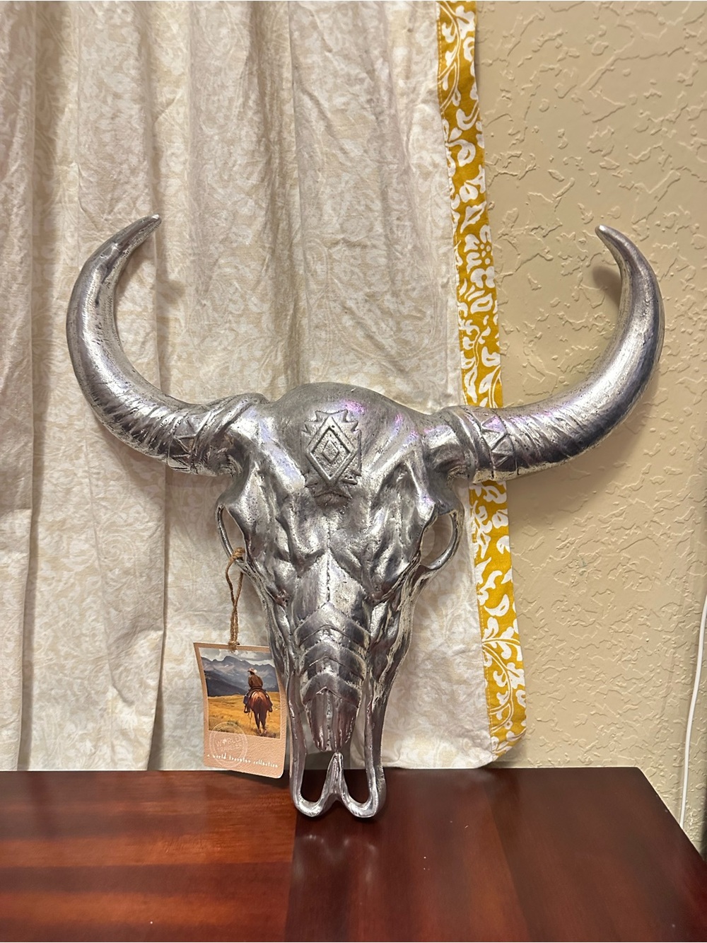 Ashland metallic Western Theme Steer skull wall art Shiny Silver Finish